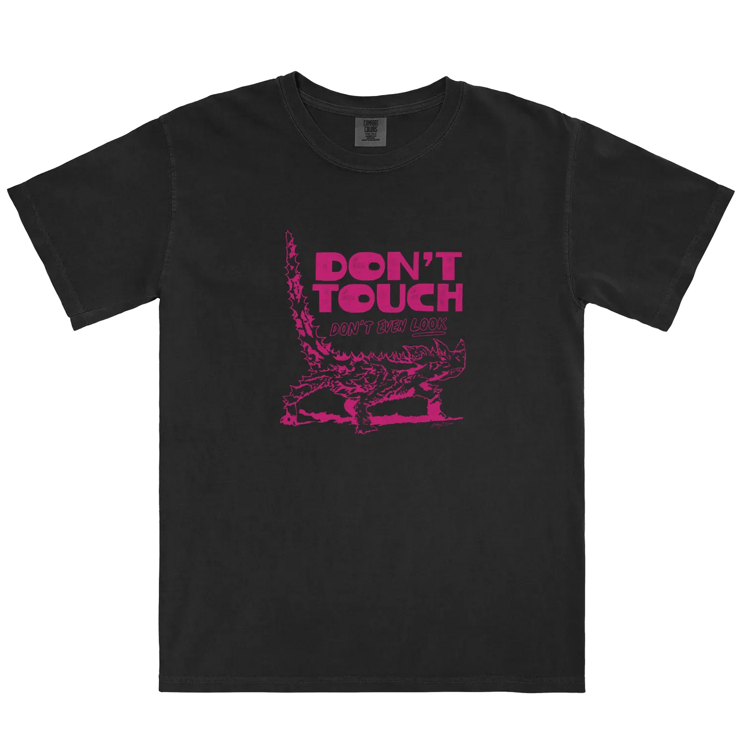 Black front flat lay