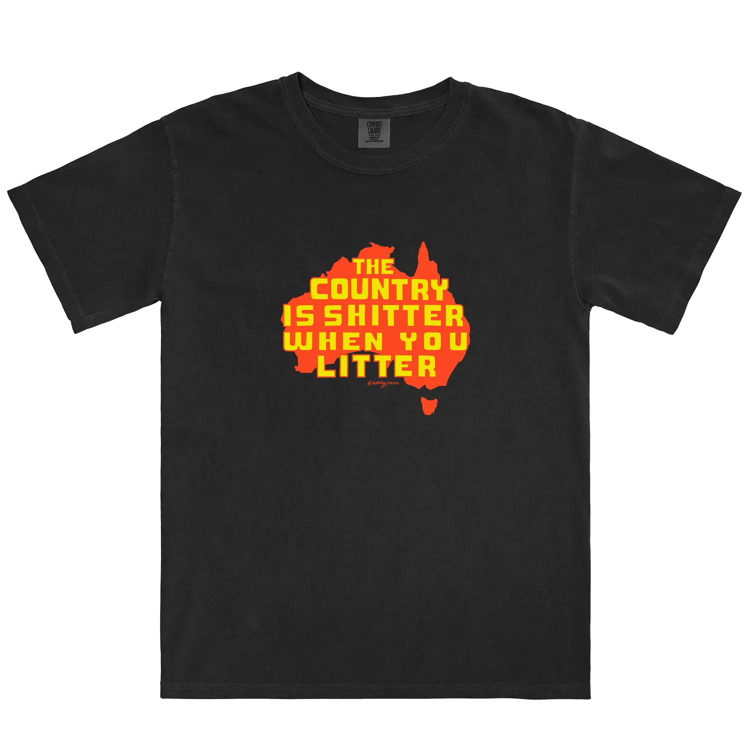 Black front flat lay