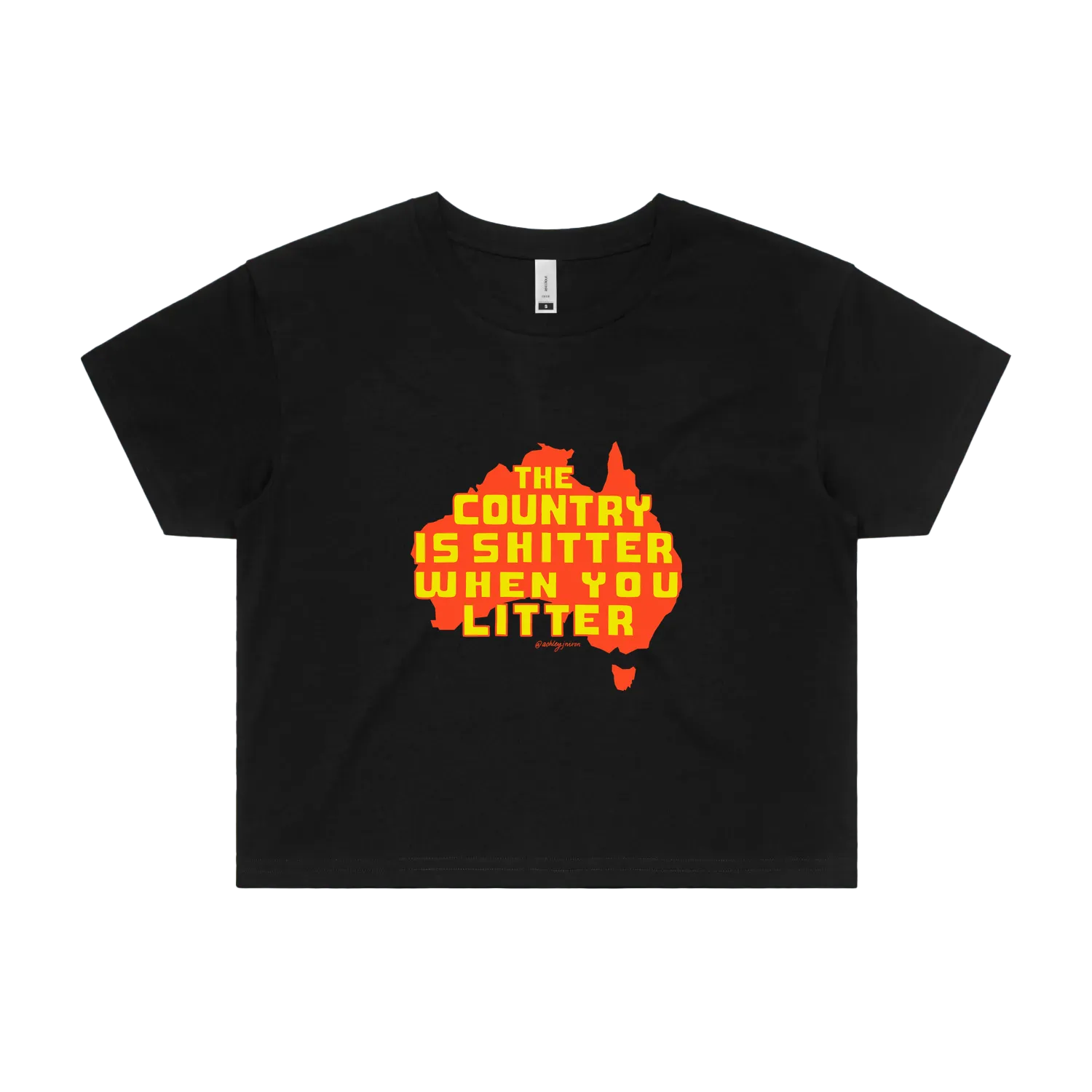 Black front flat lay