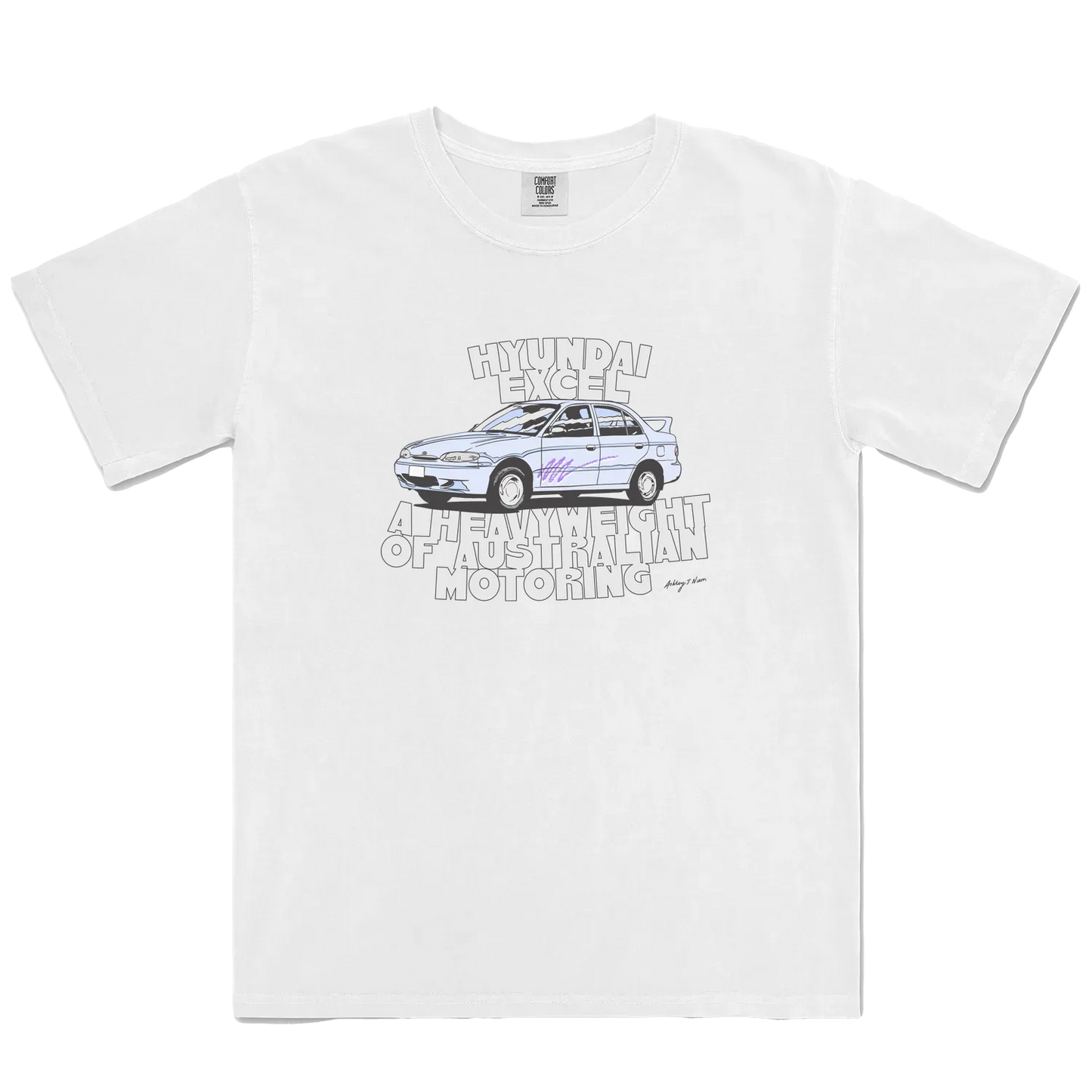 White front flat lay