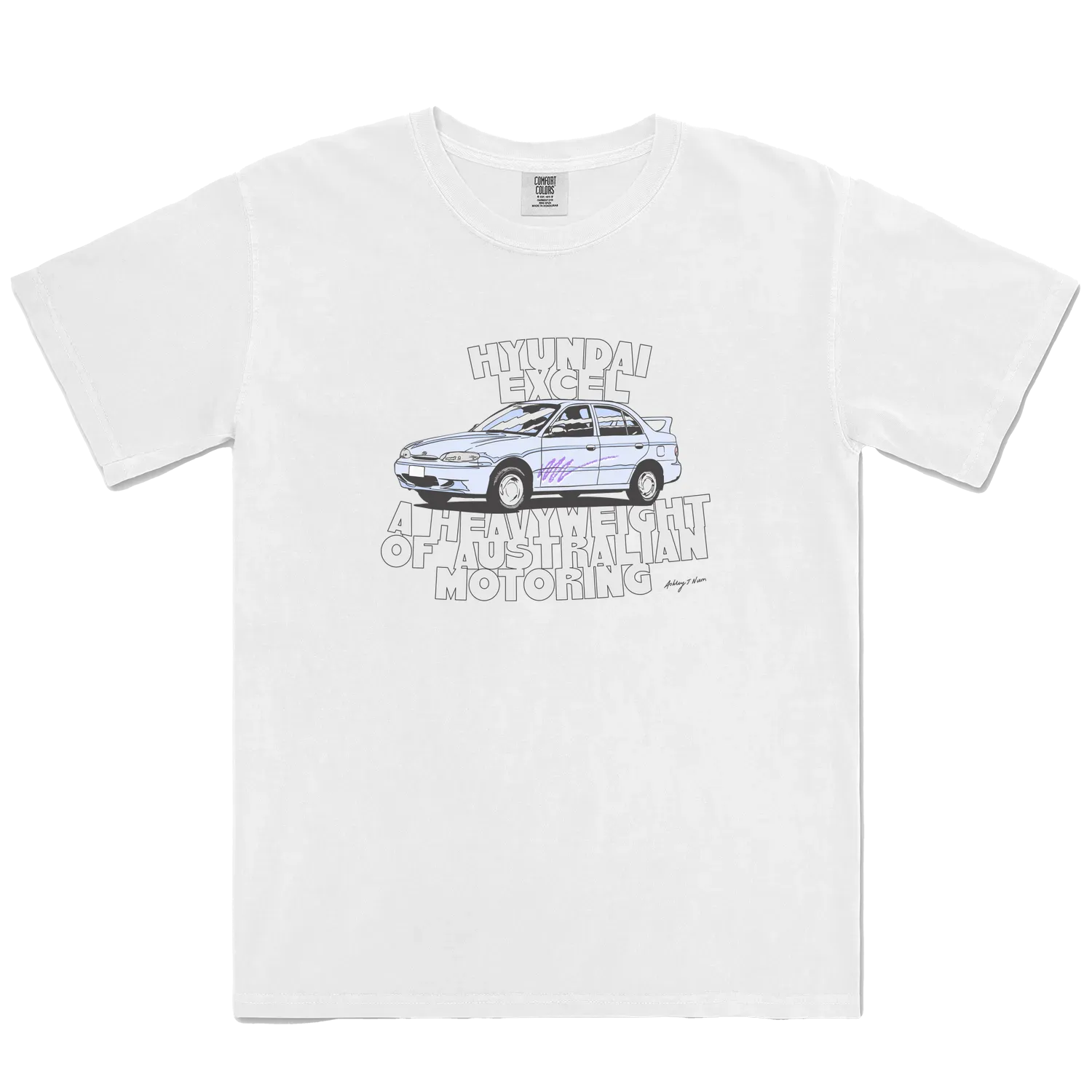 White front flat lay